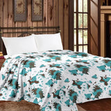 Turquoise Cowprint Blanket