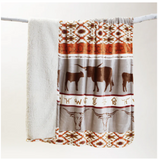 Longhorn Plush Sherpa Throw