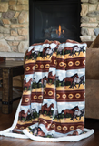 Horses Plush Throw